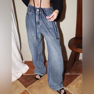 Wild jean with elastic cord, size 26-32